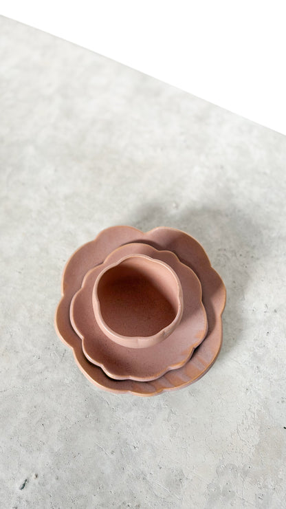 Assiette à dessert Rose chocolatée