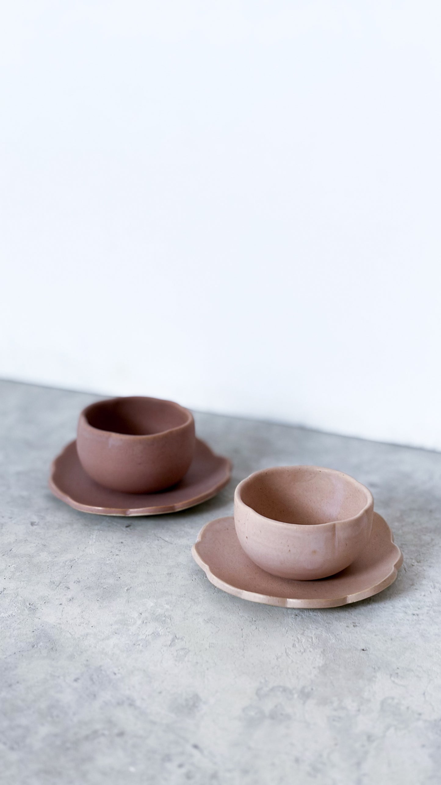 Tasse & sous tasse Fleur Rose chocolaté