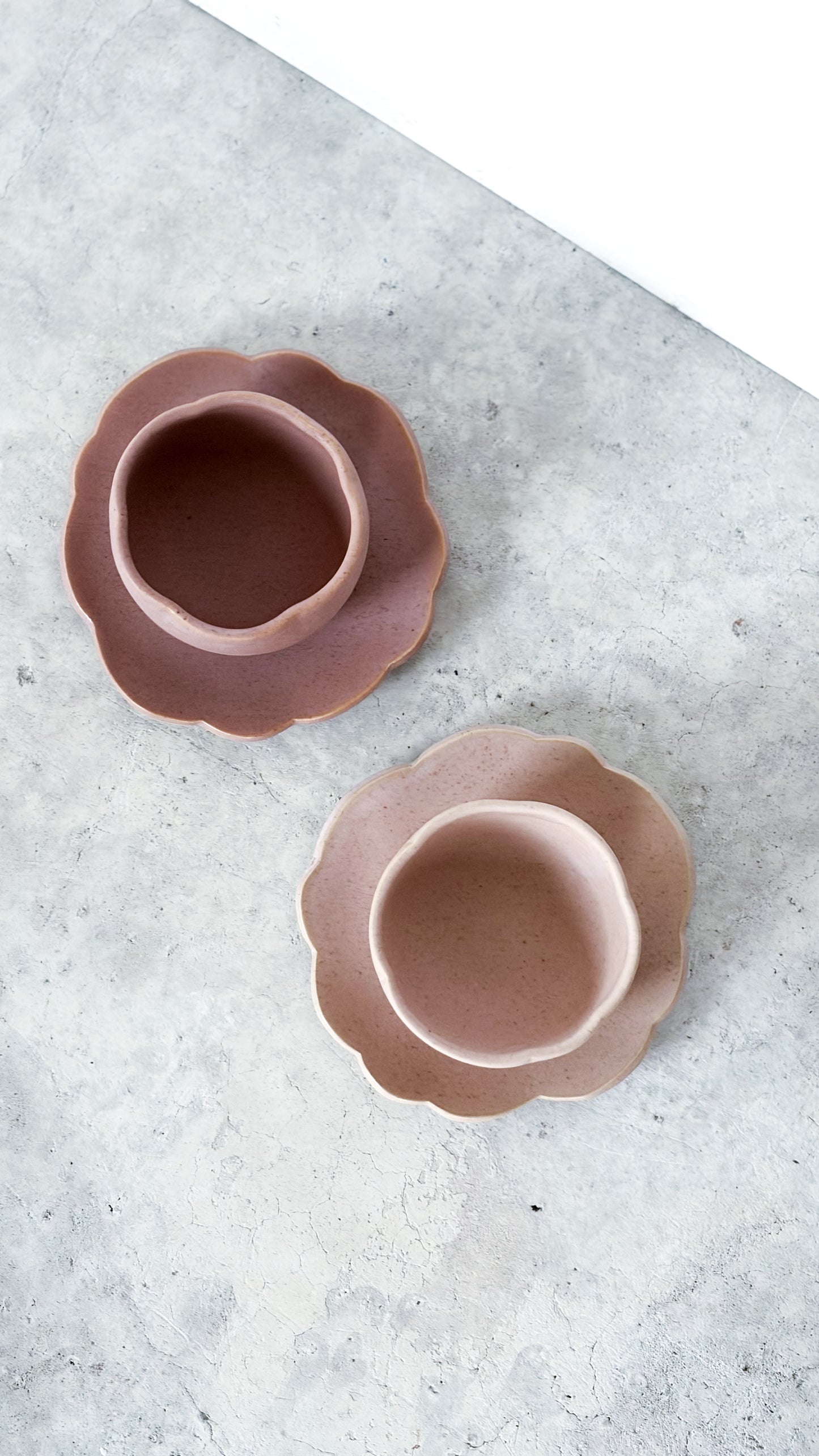 Tasse & sous tasse Fleur Rose chocolaté