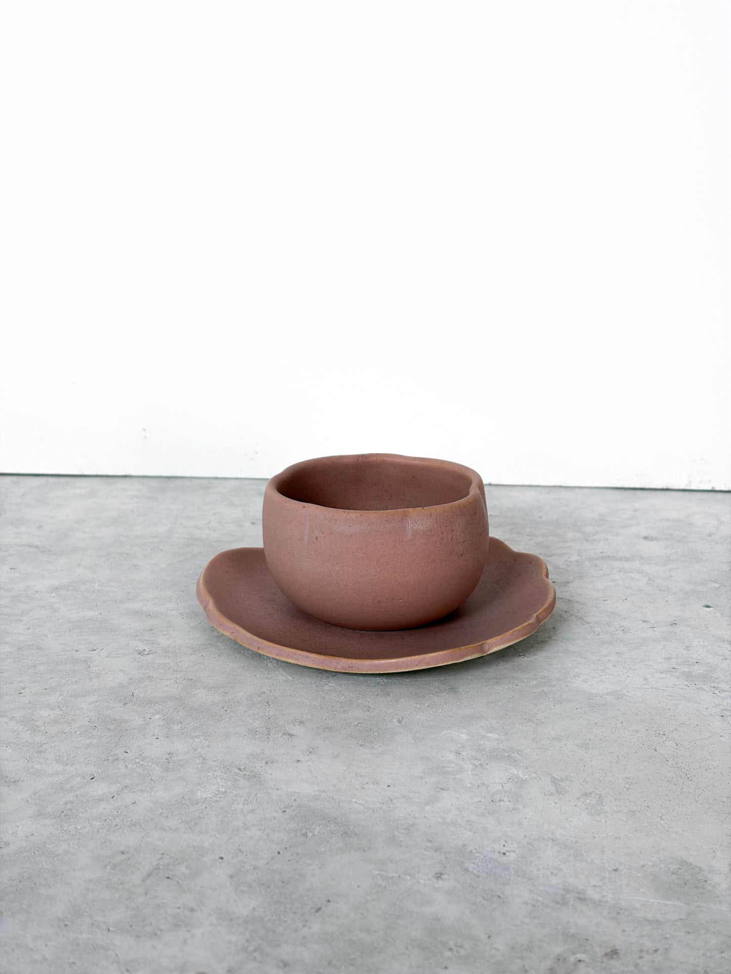 Tasse & sous tasse Fleur Rose chocolaté